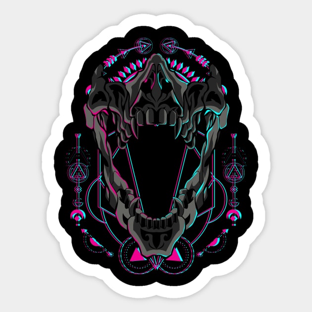 skull head glitch Sticker by SHINIGAMII